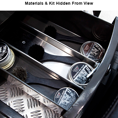 Materials & Shoeshine Kit Hidden From View